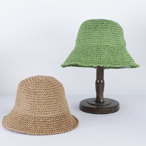 Sombrero de paja de papel de Color sólido <span class=keywords><strong>para</strong></span> <span class=keywords><strong>mujer</strong></span>, <span class=keywords><strong>gorra</strong></span> plegable de verano tejida <span class=keywords><strong>a</strong></span> mano <span class=keywords><strong>para</strong></span> pesca, cubo, escena de playa, uso al aire libre - Product Image 4