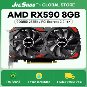 Tarjeta Gráfica RX590 de 8GB, Nueva, Marca JIESHUO, Radeon Rx590, VGA para Escritorio, Más Económica que la RX580 - Product Image 1