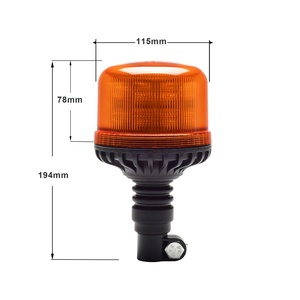 Feux stroboscopiques LED de haute qualité Couleur ambre/bleue IP66 Rotation Balise d'avertissement - Product Image 2