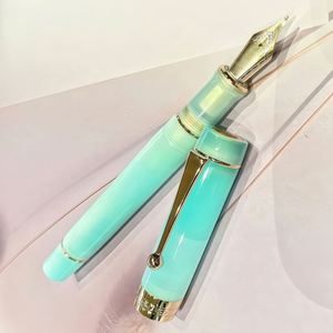 Stylo plume vert menthe en métal 0,5 mm, pointe dorée, coffret cadeau de luxe pour hommes d'affaires, étudiants, cadres, écriture fluide, encre lâche - Product Image 1