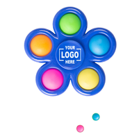 Vente en gros de jouets anti-stress à bulles à presser à cinq doigts en ABS imprimés sur mesure, jouets rotatifs pour enfants, cadeau pour soulager le stress