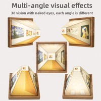 Lampe murale en bois à illusion 3D créative, lumière de nuit LED haut de gamme de luxe pour salon et chambre à coucher, effet visuel à vision directe