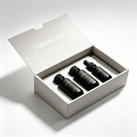 Emballage personnalisé pour sérum de soin de la peau avec insert en EVA personnalisé, boîte rigide en forme de livre gris clair pour salon de beauté