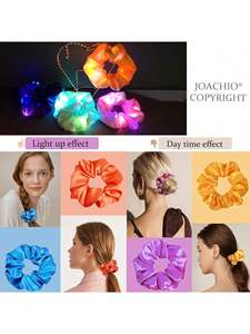 Bande élastique pour cheveux LED Accessoires en soie mignons pour <span class=keywords><strong>Halloween</strong></span> Noël Fournitures de fête lumineuses dans l'obscurité 3 modes en tissu - Product Image 5