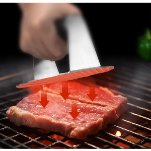 Prensa Manual Redonda de Acero Inoxidable Anti-Quemaduras para Hamburguesas y Carne, Parrilla Metálica Resistente para Cocina y BBQ - Product Image 6