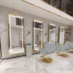 Espelho de Salão Moderno de Luxo com Luz LED para Exposição de Cabeleireiros em Lojas de Beleza e Barbearias - Product Image 3