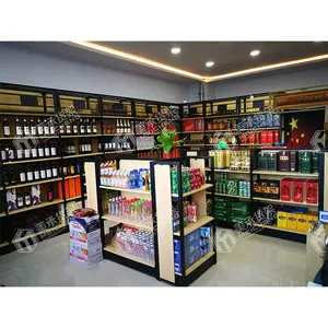 Meicheng Wine Store Design Étagère d'épicerie Présentoirs à boissons alcoolisées Présentoir d'étagère de magasin de vin