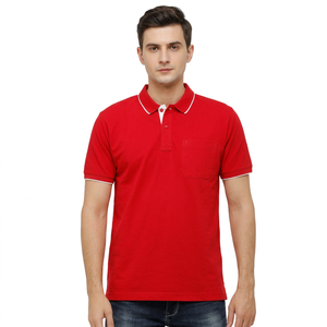 T-shirts personnalisés pour hommes en polyester/coton tricoté, col roulé, manches courtes, séchage rapide, écologiques, pour le golf, athlétiques, décontractés, grandes tailles - Product Image 1