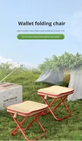 Chaise de camping pliable portable pour extérieur, jardin, plage, pêche, avec mini rangement
