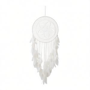 Acchiappasogni 40x120cm con Piume Bianche, Decorazione da Parete, Lampada Decorativa - Product Image 2