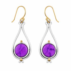 Orecchini floreali viola, gioielli retrò da donna per tutti i giorni, idee regalo - Product Image 1