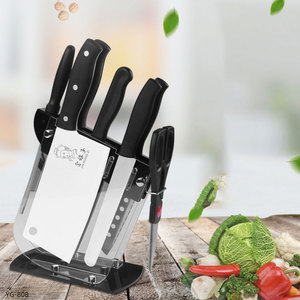 Set di 7 <span class=keywords><strong>coltelli</strong></span> da cucina in acciaio inossidabile, coltello da chef affilato, coltello da disosso, coltello da pane, coltello da bistecca, affilatore, forbici, coltello da cucina. - Product Image 4