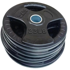 Discos de Pesas de Hierro Fundido Recubiertos de Goma con Tres Agarres, Compatibles con Barras Universales, Tamaños Estándar para Gimnasio en Casa - Product Image 6