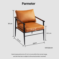 Fauteuil moderne en cuir artificiel orange pour le salon et la salle à manger Chaises de salle à manger Fauteuil canapé en simili cuir artificiel