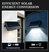 Lampe murale solaire à détecteur de mouvement étanche de 1350 lumens avec 14 LED pour une utilisation en extérieur dans le jardin