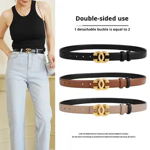 महिलाओं के लिए 2025 नई शैली ग्रीष्मकालीन नकली चमड़े के बहुमुखी प्रतिवर्ती मिश्र धातु बकल बेल्ट महिलाओं के लिए - Product Image 3