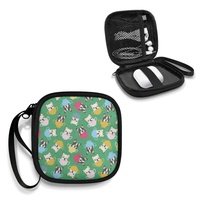 Sac de rangement de voyage, pochette à fermeture éclair imprimée mignonne pour écouteurs, câble de chargeur, petits accessoires