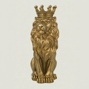 Nouvelle Statue Tête de Lion Dorée Creuse en Résine, Art Déco, Ornements Muraux Décoratifs pour la Maison, Remerciement et Valeur de l'Appréciation - Product Image 6