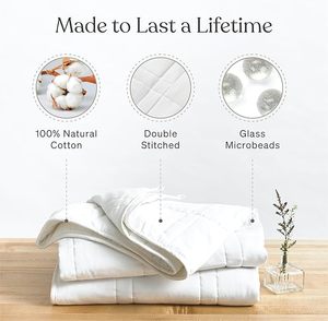 Couverture lestée pour l'anxiété, fraîche, 100% coton, remplissage <span class=keywords><strong>de</strong></span> <span class=keywords><strong>microbilles</strong></span> <span class=keywords><strong>de</strong></span> <span class=keywords><strong>verre</strong></span>, confort personnalisé, couverture <span class=keywords><strong>de</strong></span> sommeil, couverture lourde pour l'hiver - Product Image 3