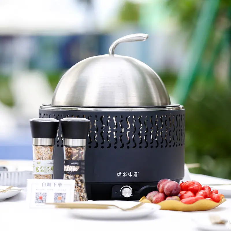 BBQ Picnic set Outdoor Portable Barbecue Grill Cast Iron Charcoal bbQ Tools Smokeless Charcoal Grills for 3-5 Persons