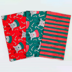 Tissu popeline à carreaux de Noël en coton biologique, ensemble de <span class=keywords><strong>patchwork</strong></span> de 16 pièces, léger, largeur 160 cm, pour décorations - Product Image 5