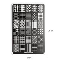 YULI KY-802 9.5X14.5cm Grande plaque de tamponnage pour nail art, motifs feuilles, fleurs, géométriques, pochoirs de graffitis pour impression de vernis
