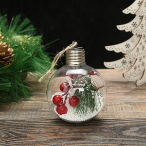 8cm Creative Transparent <b>Led</b> PET Luminous Handmade High Quality Christmas <b>Ball</b> Simulation Plant Decoration Festival Party - Product Image 4