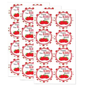 Strawberry Thank You Sticker Labels 2 Inch Thank You Berry Much Stickers-Sweet Strawberry Themed Birthday Party Favors