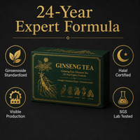 Coffret Cadeau Luxe Thé aux Cinq Trésors au Ginseng 5g*30 Sachets de Thé Pyramidaux Maca Goji Mûre Dattes Rouges Boîte Cadeau Bien-être Premium