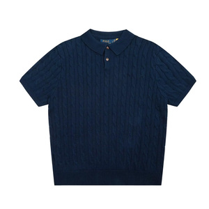<span class=keywords><strong>Polo</strong></span> de golf classique tricoté sur mesure pour <span class=keywords><strong>homme</strong></span> OEM, <span class=keywords><strong>polo</strong></span> décontracté à manches courtes avec boutons, design crochet, collection printemps-été - Product Image 4