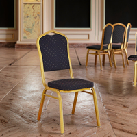 Chaises empilables en métal pour salle à manger, chaises de banquet et de mariage en fer forgé pour événements hôteliers - Vente en gros