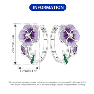 <span class=keywords><strong>Orecchini</strong></span> Pendenti in Lega Autentica con Fiore di Pansé <span class=keywords><strong>Viola</strong></span>, Gioielli Raffinati con Zirconia Cubica e Smalto, per Uso Quotidiano e Regali di Compleanno - Product Image 3