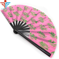 Stock 33CM 13" Grandes éventails pliables SGRho Clack pour sororité, à sublimation, avec lettres grecques Sigma Gamma Rho