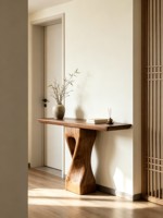 Console d'entrée en pin massif style Wabi-sabi, table de luxe haut de gamme pour hôtel et maison, mobilier design avec fonction de démontage
