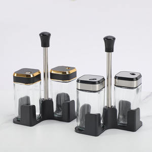 Support d'assaisonnement Portable avec 4 bouteilles en verre support <span class=keywords><strong>rotatif</strong></span> à épices - Product Image 5