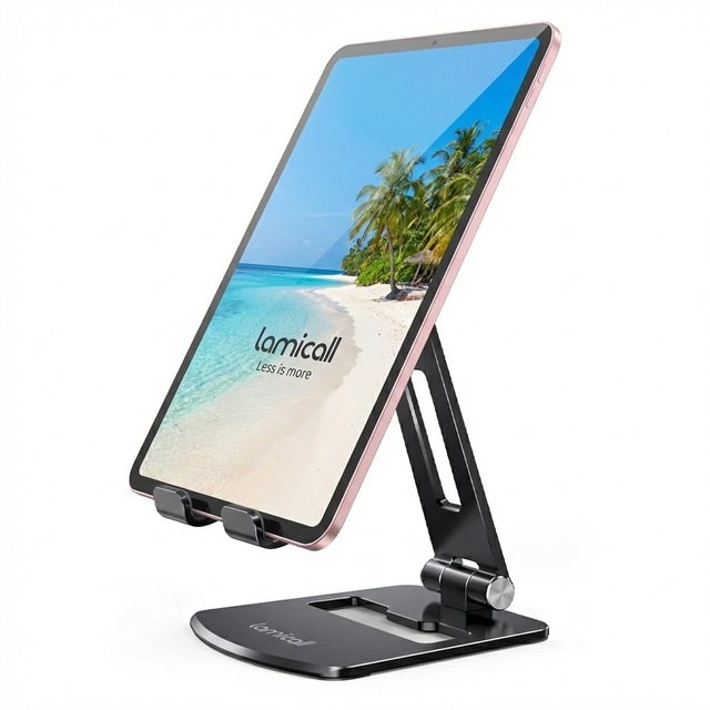 Lamicall DT05 ODM Portable Tablet Stand Foldable Aluminum Desk Pad Holder Phone Mount Dock Bracket Cradle For Video Recording