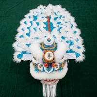 Lanterne Dragon de 5000 ans, tête en laine lumineuse télécommandée pour la danse du lion souriant, idéale pour le sport et le divertissement