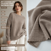 RNT Rajutan Jacquard Seperti Kasmir dengan Strip Berbahan Rajut 30% Rayon 56% Poli 12% Nilon 2% SP 290GSM Celana Pullover Tebal Grosir Kustom