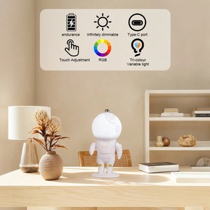 Lámpara de Mesa de Astronauta Adorable con Interruptor Táctil, Lámpara de Lectura de Astronauta de Dibujos Animados, Control Remoto, Recargable, para Dormitorio, Sala de Estar - Product Image 5