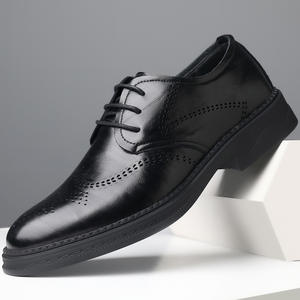 Chaussures habillées décontractées pour hommes, élégantes, à lacets, à bout pointu, rehaussantes, en microfibre respirante - Product Image 5