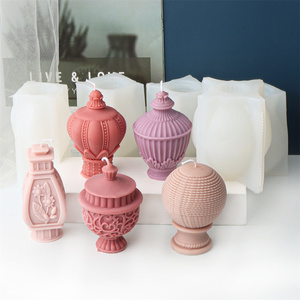 Moule à bougie en silicone en forme de lanterne de cour, <span class=keywords><strong>pour</strong></span> décoration artisanale, kits de fabrication de créations en résine en forme de colonne romaine géométrique - Product Image 2