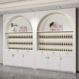 Modern Metal Nail Art Cosmetics &amp; <strong>Beauty</strong> <strong>Salon</strong> Skin Care Products Display Cabinet With Nail Polish Storage Shelf - Product Image 1