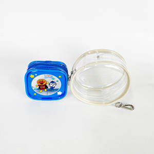 Sac à fermeture éclair personnalisé en PVC durable pour cadeau d'enfants de stockage d'outils de dessin animé bleu transparent avec poignée - Product Image 4