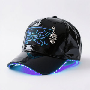 <span class=keywords><strong>Gorra</strong></span> <span class=keywords><strong>de</strong></span> béisbol con luz LED y logotipo personalizado, <span class=keywords><strong>gorra</strong></span> <span class=keywords><strong>de</strong></span> béisbol negra con ala <span class=keywords><strong>Original</strong></span> curvada, <span class=keywords><strong>gorra</strong></span> <span class=keywords><strong>de</strong></span> béisbol <span class=keywords><strong>de</strong></span> músico <span class=keywords><strong>de</strong></span> Rock para fiesta <span class=keywords><strong>de</strong></span> concierto Idol Star - Product Image 3
