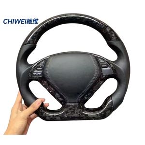 Volant <span class=keywords><strong>sport</strong></span> en cuir pour <span class=keywords><strong>Infiniti</strong></span> <span class=keywords><strong>Q30</strong></span>/Q50/QX70/Q60/QX80 - Fibre de carbone - Poignée de 35 mm - 3 branches - Product Image 3