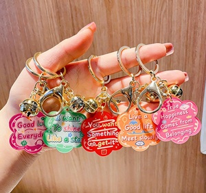 20 styles de porte-clés en acrylique double face avec mots inspirants, pendentif citation de motivation en anglais, breloque de sac à dos style Ins, meilleur cadeau - Product Image 1
