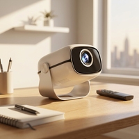 Mini projecteur LED 180 °   Support rotatif, système intelligent Android, résolution maximale 1080p, WiFi avec télécommande