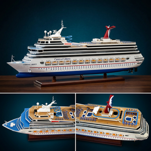 Modelo de Barco de Madera CARNIVAL LIBERTTY CS0012P, Hecho a Mano, Artículo Coleccionable para Exhibición y Decoración de Pared, Origen Vietnam - Product Image 3