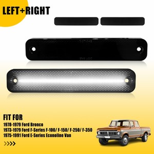 Auxito 2x Smoked <strong>F</strong>/R White LED Side Marker Light For 1973-1979 <strong>Ford</strong> F100 F150 F250 F350