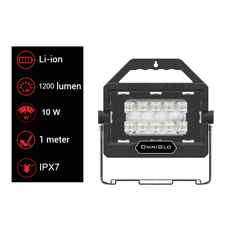 Factory Wholesale 10W DC Rechargeable Waterproof Dimmable Portable Work Light Flood LED with Built-in Battery for Stadium Use